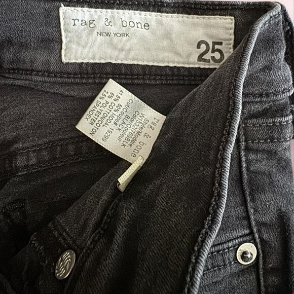 Rag & Bone High Rise Skinny Jean in Black - Picture 5 of 6